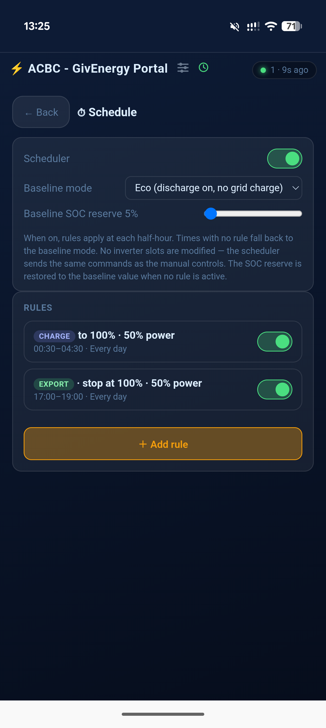 App-held scheduler
