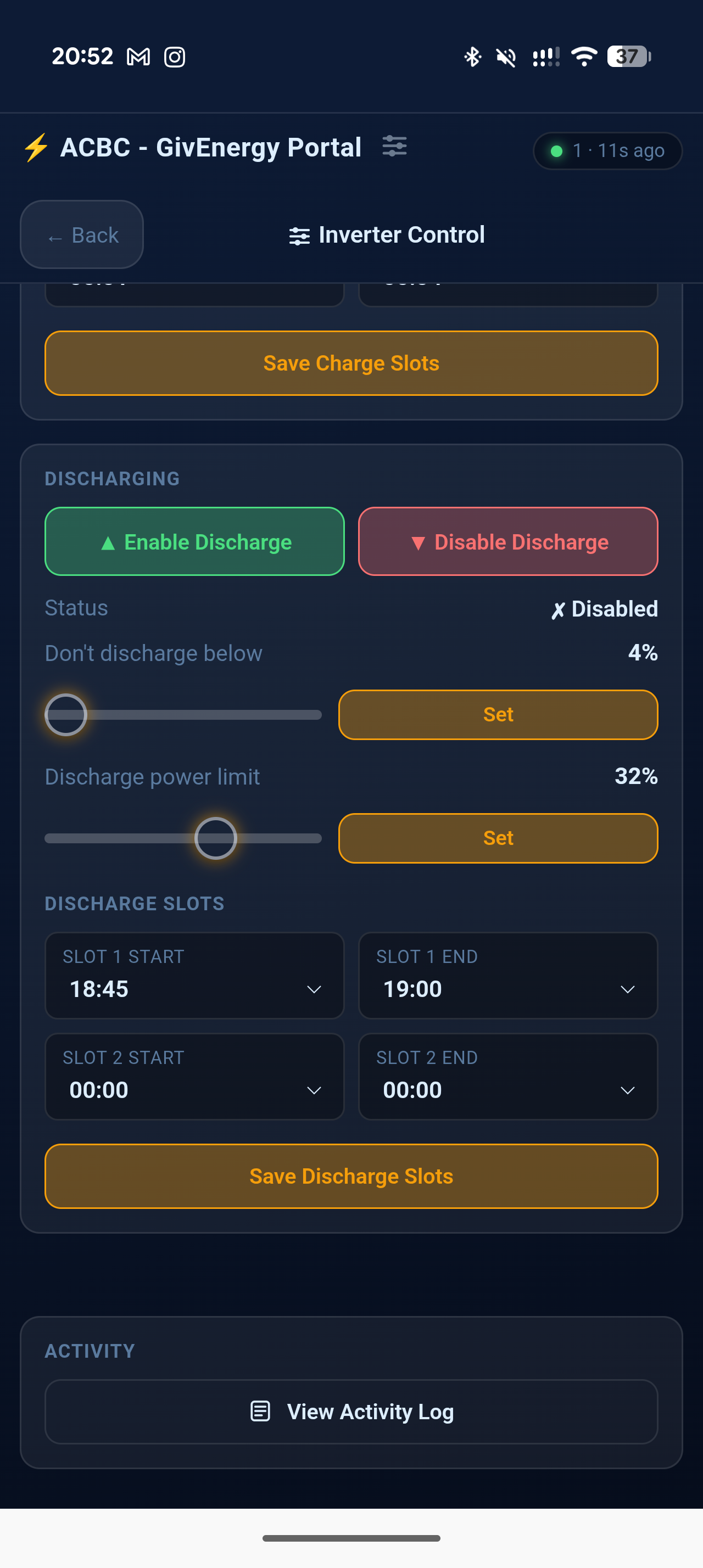 Charge and discharge scheduling